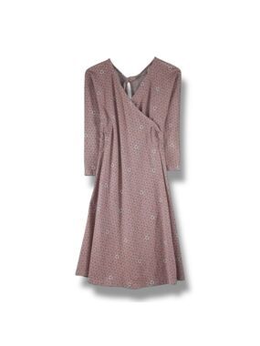 Patagonia Organic Cotton Faux Wrap Dress Celestials Nickel Geometric Size M